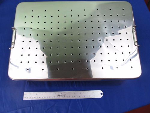 Instruments sterilization tray perforated 45x30x10cm german steel krebs for sale