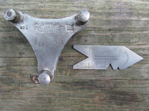 VINTAGE ANT BROWN &amp; SHARPE PITCH GAGE SET #688 TEMPERED DOUBLE DEPTH CENTER GAGE