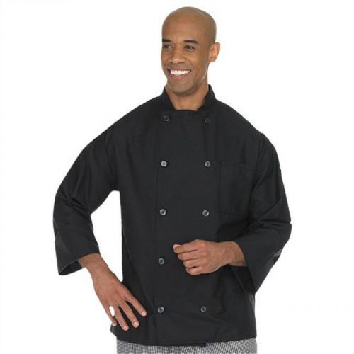 NEW BLACK CHEF COAT with free White Bib Apron