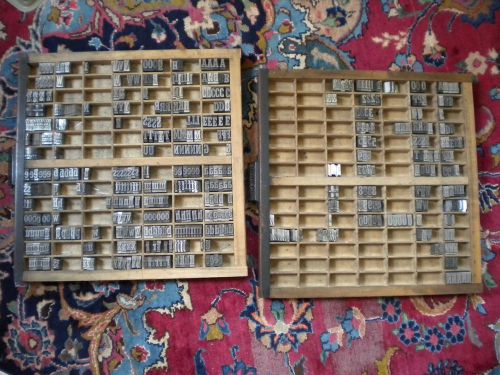 Vintage Metal Letterpress Printing Type  48pt (?)  COPPERPLATE 475 pieces