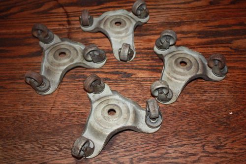 Vintage Lot Set of 4 metal casters wheel 3 castors swivel Piano Movers Steampunk