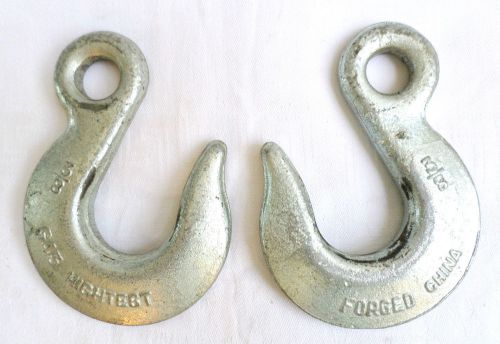 Pair Of Metal Industrial Chain Hooks #G43 Hightest 3/8&#034; Logging Rigging Tool!