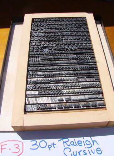 Letterpress Type - 30 pt. Raleigh Cursive