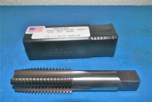 Widell 698617  1 1/8-7 + .010 4Fl HSS Taper Tap (1 Lot of 3)