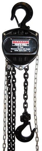 Maasdam  48520 Manual Chain Hoist 2 Ton, Black