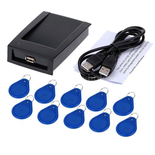 Portable RFID 13.56MHz Near To Smart R10C-USB IC Reader w/10pcs IC Key Card 8VY6