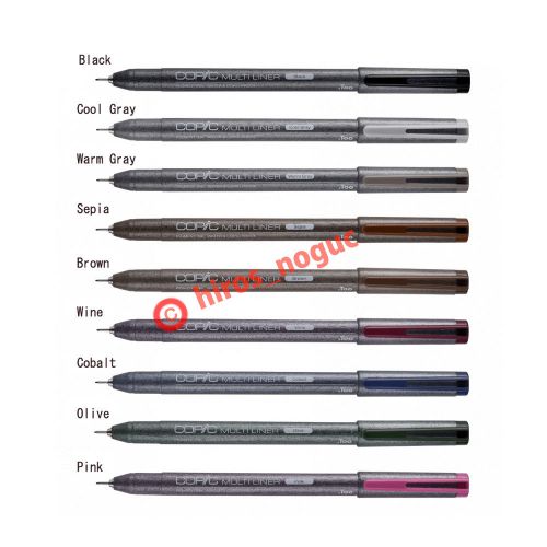 Copic Multiliner Marker, 0.5mm Tip 9 color set