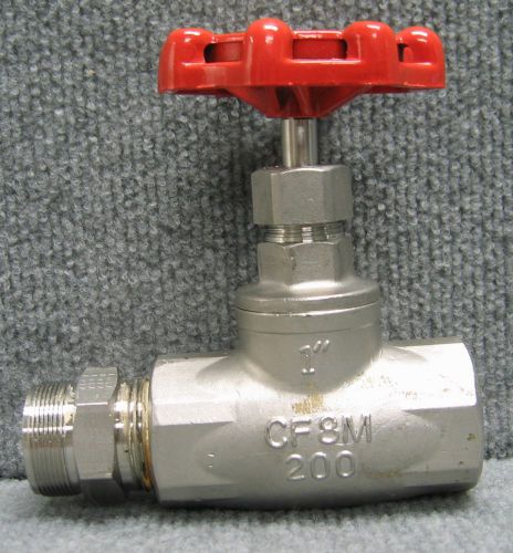 SHARPE CF8M 200 1&#034; STAINLESS STEEL GLOBE VALVE,SIZE 1&#034;,TYPE GLOBE,W.P. 200