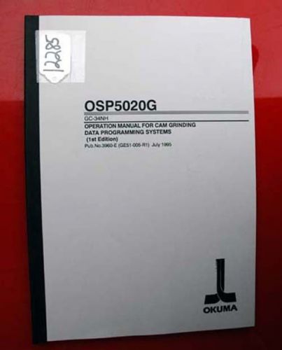 Okuma gc-34nh operation manual for cam grinding: data programming (inv.12285) for sale