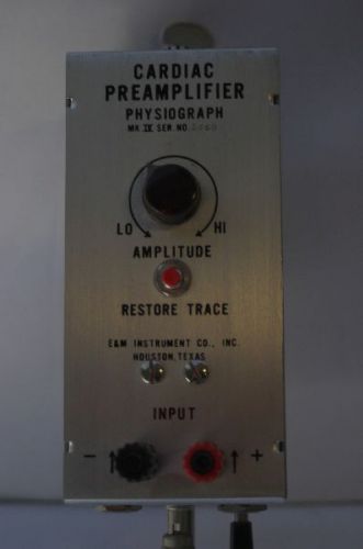 E and M Instrument Co, Inc MK lV Cardiac Preamplifier