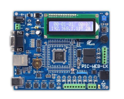 Pic development board ethernet demo board pic-web-ek with pic18f97j60 web board for sale