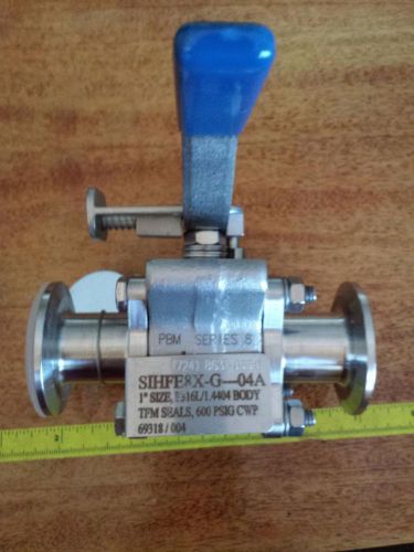 New pbm 1&#034; 316l sanitary ball valve w/ flange ends sihfe8x-g-04a for sale