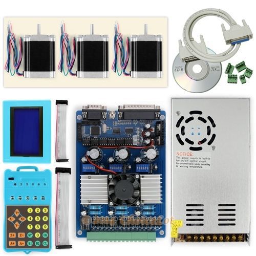 CNC Professional 3Axis TB6560 Stepper Driver Full Kit + Motor/PSU/Keypad/Display