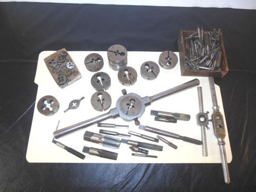 VINTAGE TAP AND DIE MACHINIST TOOL SET 1888 PATENT HUGE SET! GREENFIELD