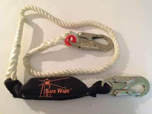 Lanyards - SafeWaze 6&#039; Shock Pack Single Leg Rope Lanyard Model #3412