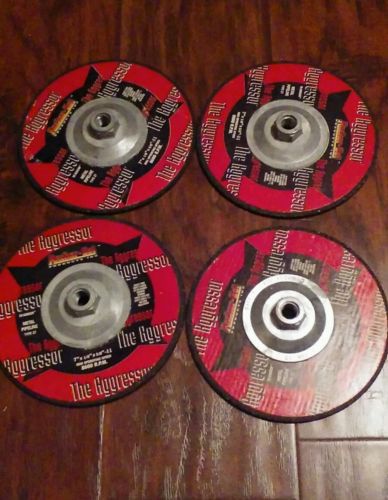 LOT 4 METAL pipeline GRINDING CUTTING WHEEL DISK w HUB 7&#034;x1/4&#034;x 5/8&#034;-11 type 27