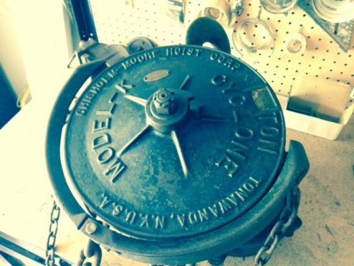 Vintage Chain Fall Hoist Chisholm-Moore Cyclone Hoist Co Model K