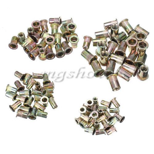 100 Pcs Mixed Pack Threaded Carbon Steel Rivet Nut Rivnut Inserts M4. M5. M6. M8