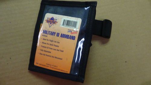 Black military id badge armband holder with two straps (p/n 025ja) for sale