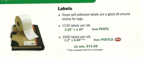 Quickbooks POS Labels 2.25 x 1.25 8 ROLLS intuit  LP2824 10015341 800262-125