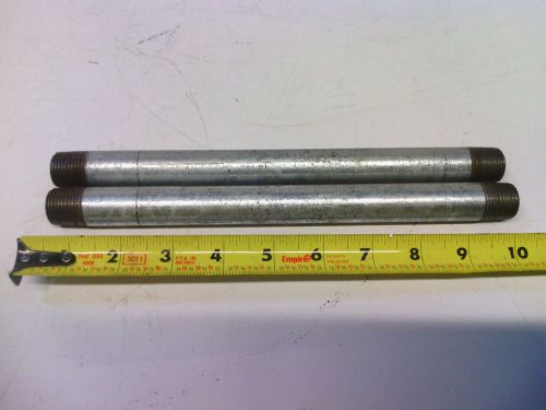 1/2&#034; NPT x 10&#034; Galvanized Pipe Nipple, Lot of 2