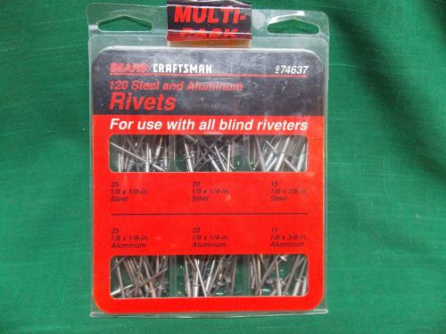 Sears Craftsman multi pack steel and aluminum rivets 120 assorted Blind Riveters