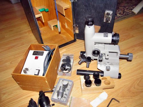 UNITRON RMM 1985 METALLURGICAL MICROSCOPE 4 OBJECTIVES WOODN CASE++