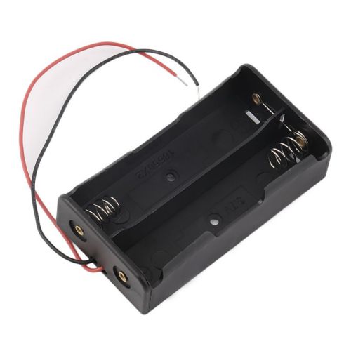 Plastic battery storage case box holder for 2 x 18650 3.7v with wire leads ea for sale