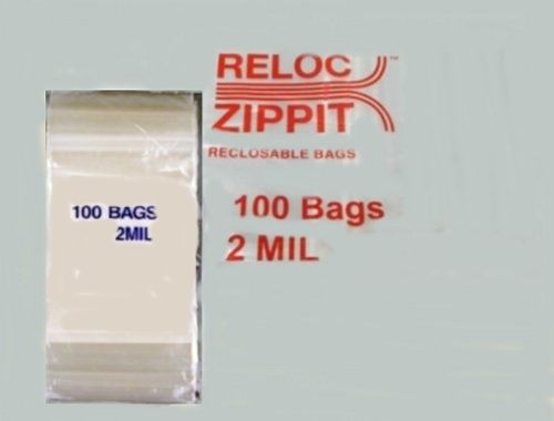 Ziplock Bags RECLOSABLE CLEAR POLY BAG 3&#034; x 6&#034; 2mil PLASTIC BAGGIES 100pcs