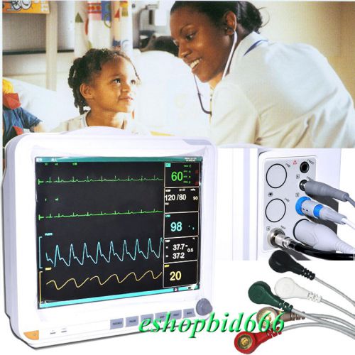 CE FDA 15-inch 6-Parameter Patient Monitor NIBP SPO2/ECG/TEMP/RESP/PR/ICU choice