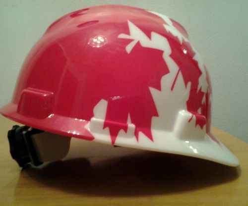 Msa v-gard cap style canadian pride safety hard hat, &#034;product of u.s.&#034; - nice!!! for sale