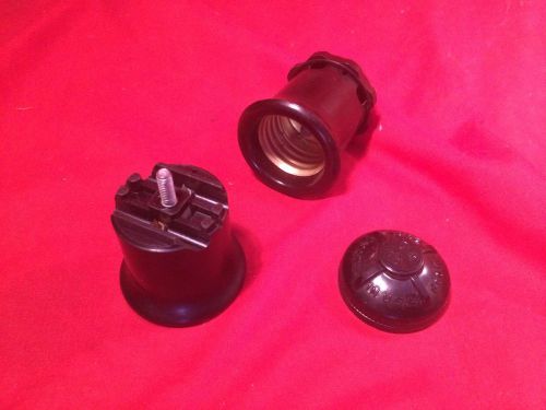 Lot of 2 Vintage Paulding String Light Sockets 660W 250V 2&#034; x 1 1/2&#034;