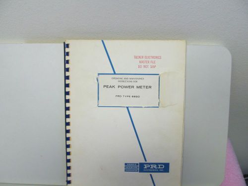 PRD ELECTRONICS 6690 PEAK POWER METER  MANUAL/SCHEMATICS/PARTS LISTS