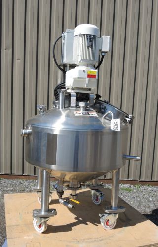 30 GALLON JACKETED TANK, 316 STAINLESS STEEL, VARIABLE SPEED, SCRAPE AGITATION