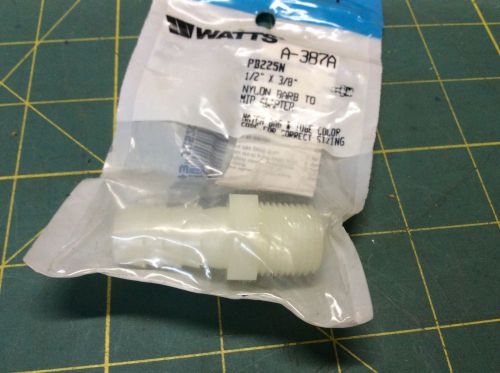 WATTS A-387A 1/2 X 3/8 NYLON BARB TO MIP ADAPTER QTY 1#61752