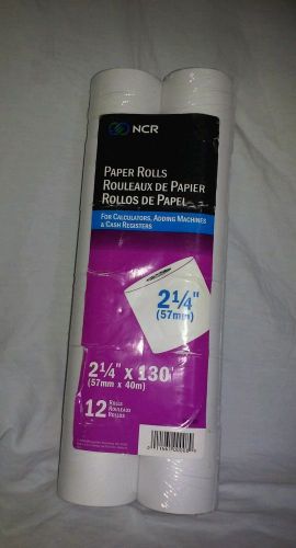 NCR Paper Rolls 2 1/4&#034; x 130&#039; Cash Register Calculator Paper 57mm USA Made Vtg