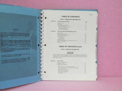 Tektronix Manual TSG11 PAL Colour Bar Test Sig. Gen. Module Instr. Man. w/Schem.