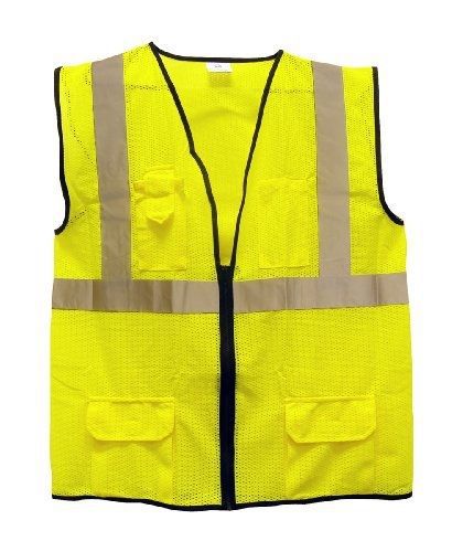 SAS Safety 690-2210 ANSI Class-2 Surveyor&#039;s Vest Yellow, X-Large