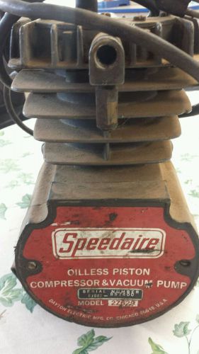 Working speedaire oiless piston compressor  vacuum pump 2z629 115v for sale