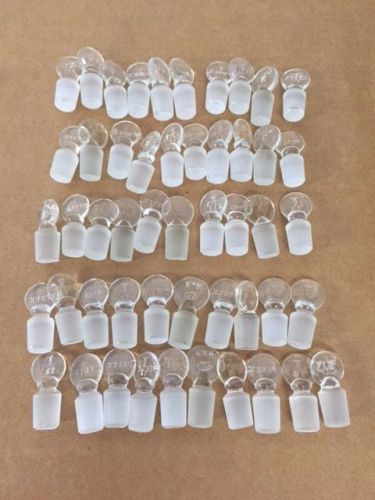 Lot of 50 pyrex $13 st 13 lab glass stoppers penny head for sale