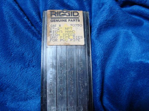 Ridgid 70750 high speed dies for pvc pipe universal die head right hand 1-2” npt for sale