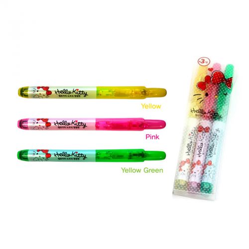 Hello Kitty Morris Knock Way Highlighter Sanrio License Clip type - 3 Colors Set