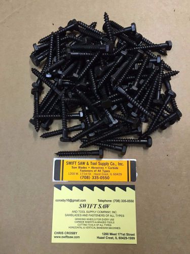 100pcs: 5/16 x 2-1/2&#034; HEX HEAD LAG SCREWS BOLTS BLACK OXIDE COATED BRAND NEW