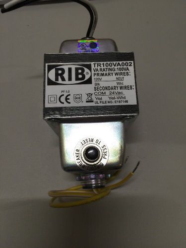 RIB TR100VA002 Class 2 Transformer, 24VAC, 100 VA, 1 PH