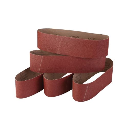 Pack of 5 aluminum oxide 4&#034; x 36&#034; 80 grit wood sanding belts ships worldwide for sale