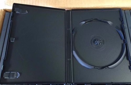 100 Black Single DVD Cases Empty Original Amaray 14MM Standard Size NEW