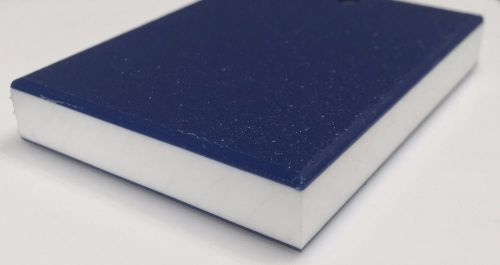 3/4&#034; Dark Blue/White Playground Engrave Plastic Texture HDPE .750&#034; x 15&#034; x 48&#034;