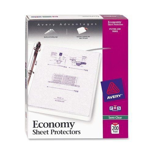 Economy semi-clear sheet protectors, acid free by avery - clear, box of 200 for sale