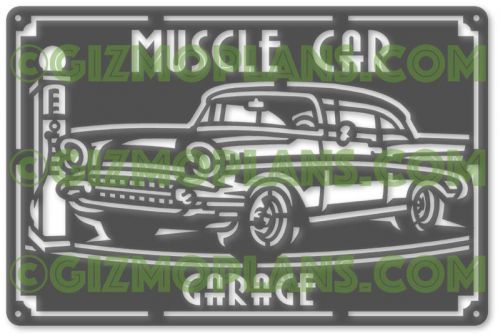 DXF Files MUSCLE CAR SIGN CNC Plasma Laser Art dxf Images