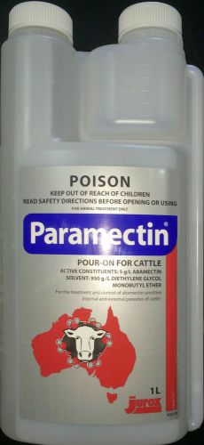 PARAMECTIN POUR-ON FOR CATTLE 1L  (Equiv. Avomec / Virbamec Cattle Pour-On)